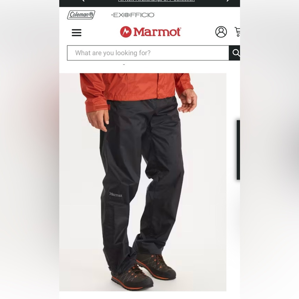 Marmot Men's PreCip® Eco Rain Pants. Waterproof & 100% Seam-taped.